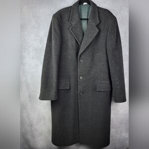 Trade Mark cashmere wool Full coat size L Black/White‎ Italian Fabric